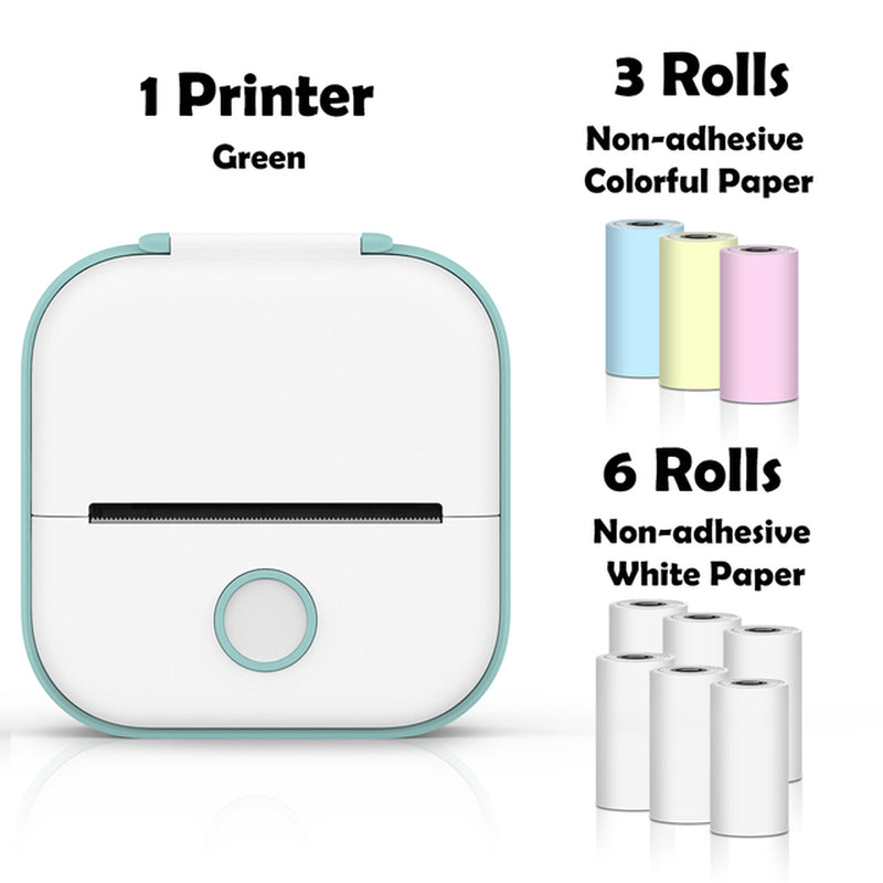 T02 Mini Printer Portable Printer Thermal Printing Sticker Wireless Inkless Pocket Printer Self-Adhesive Label Printer