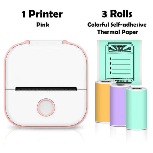 T02 Mini Printer Portable Printer Thermal Printing Sticker Wireless Inkless Pocket Printer Self-Adhesive Label Printer